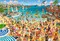 1000 Piece Jigsaw Puzzle, Fun by the Sea, Art Collection, Tropical Beach Resort Chaos, Humorous Summer Vacation Scene, Adult Puzzle, Castorland C-105151-2
